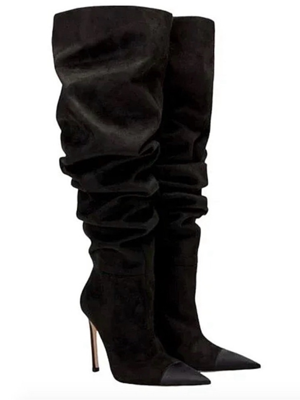 Good American Black Suede
Slouchy Over The Knee Boots 7.5
Thigh High Heeled - Picture 1 of 10